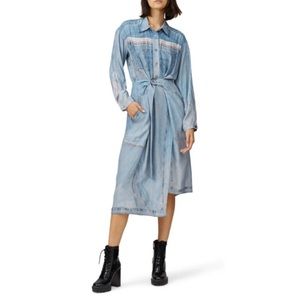 Colovos Blue Printed ‘Denim’ Silk Dress Size 4 US $798